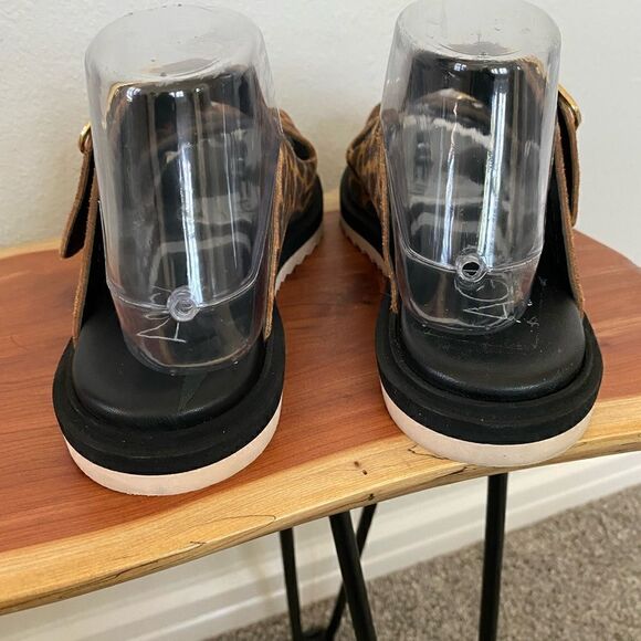 AGL Sabina Leopard Print Double Buckle Slides - Picture 4 of 11